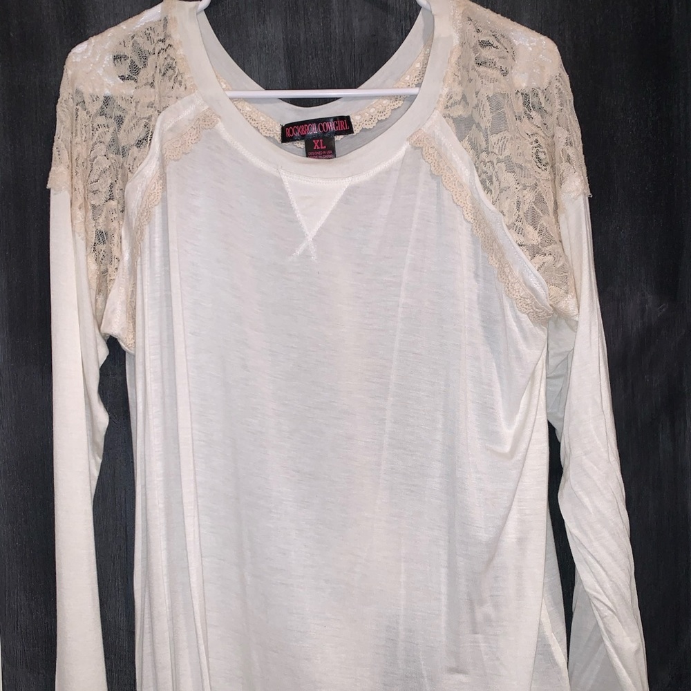 Rock and Roll Cowgirl White Long Sleeve